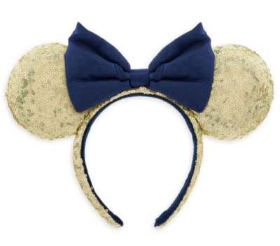 Disney Parks WDW 50th Anniversary Gold & Blue Sequin Minnie 