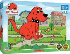 Masterpieces Children's Puzzle; Clifford The Big Red Dog - Town Square; 24 pcs