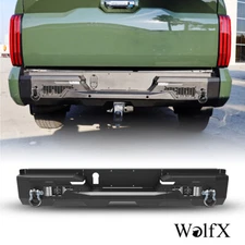 Powder-Coated Steel Rear Bumper For 2022 2023 2024 Toyota Tundra+D-Ring Shackles