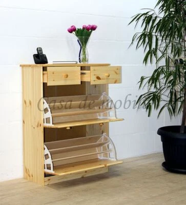 Schuhschrank Mario Kiefer massiv lackiert 78x103x35cm Schuhkommode Schuhkipper - Bild 1 von 4