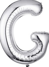 40 Inch, Single Silver Letter G Balloon Foil