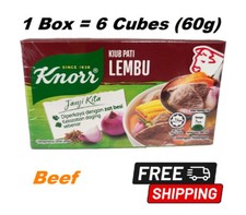 6 Cubes 60g KNORR Seasoning Real BEEF Stock No Preservative Added Free Shipping