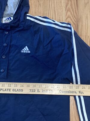 90s USA製 adidas pullover parka navy M