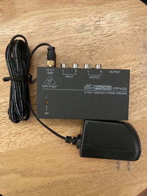 Behringer Micro-Phono Ultra Compact Phono Preamp PP400 Great Condition W/ Power