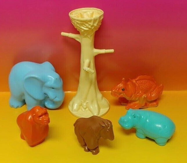 5 Vintage 1984 Fisher Price Little People Zoo Toy F-P Toys