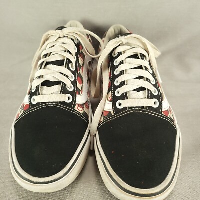 Vans Off the Wall Womens Shoes 9.5 Black White Checked Red  display picture 1
