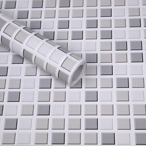 500cm Mosaic Tile Stickers Stick Bathroom Kitchen Home Wall Decal Self-adhesive