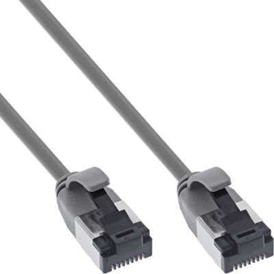 InLine  Patchkabel slim, U/FTP, Cat.8.1, TPE halogenfrei, grau, 3m
