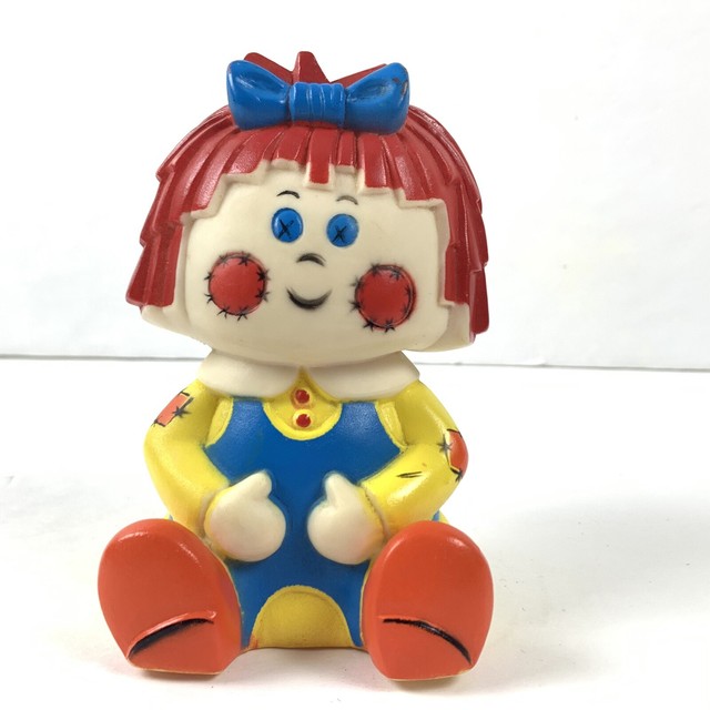 Vintage Raggedy Ann Rubber Squeaky Toy Squeak Girl Doll 5" eBay