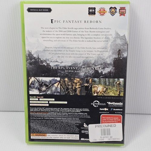 Xbox 360 Skyrim - Inc Manual , TRUSTED OZ Seller Free Postage - Picture 2 of 4