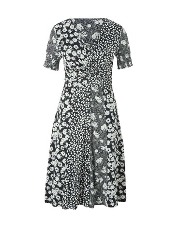 Vestido Heine Jersey patch look negro blanco talla 40 42 44 - Imagen 3 de 6
