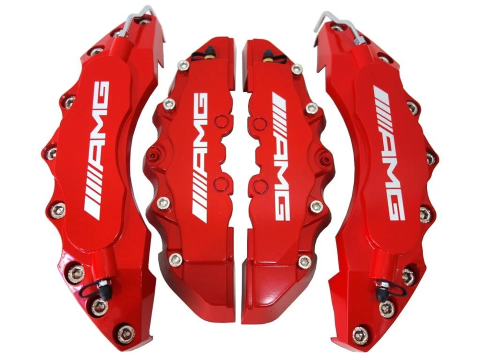 HIGH QUALITY BIG & MEDIUM RED CAR BRAKE CALIPER COVER AMG LOGO FIT MERCEDES-BENZ - Image 3 of 4