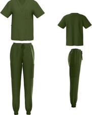 Scrub House - OLIVE Scrubs XS Unisex Stretch Scrubs Set Top and Pants