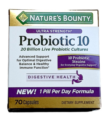 Natures Bounty Ultra Strength Probiotic-10 New Strength Formula 70 Capsules12/26