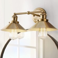 Jonathan Y August 17.5" 2-light Metal Vanity Light Brass Gold Modern Industrial