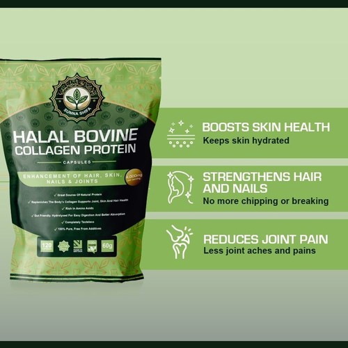SUNNA SHIFA - COLLAGEN PROTEIN CAPSULES HALAL BOVINE Skin HAIR NAIL MAX STRENGTH - Picture 8 of 12