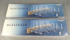 2 NEW Scanwood Wood Wall Mount Beverage Glass Holder Rack Glass Rack Denmark