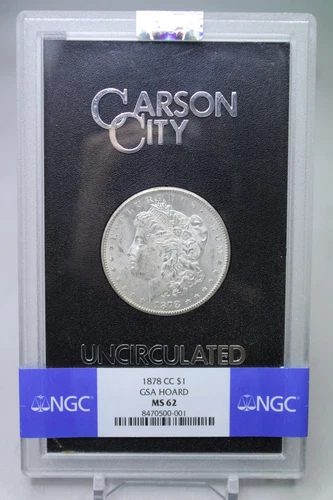1878-CC $1 Silver Morgan Dollar GSA Holder NGC MS62 #0001 No box & COA