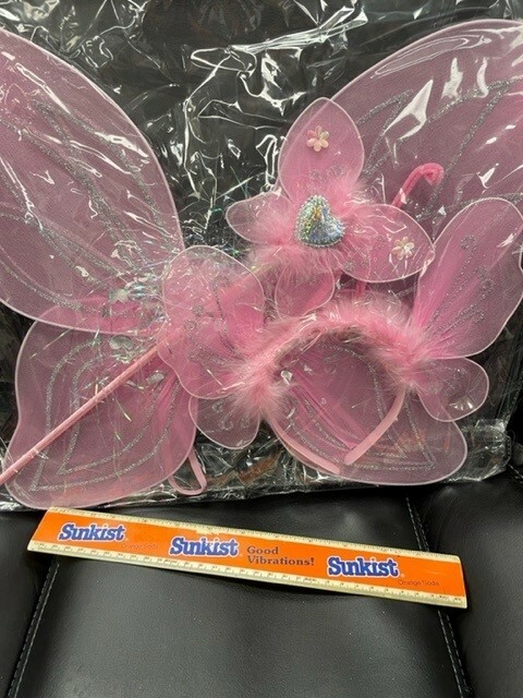 Pink fantasy butterfly wings with wand and headband | eBay Pink fantasy butterfly wings with wand and headband | eBay