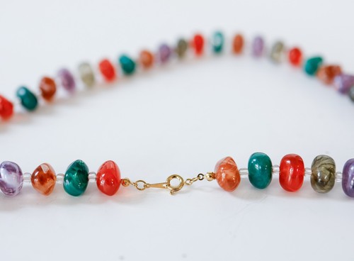 Vintage Women Nugget Bead Necklace 24" Boho Retro Art Teacher Grandmacore - Picture 13 of 13
