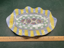 MacKenzie Childs Pottery Myrtle Oval Fluted P...