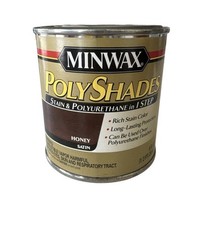 Minwax Polyshades Stain  Polyurethane HONEY SATIN 1/2 Pint New