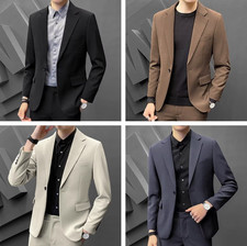 Mens One Button Blazer Casual Lightweight Sport Coat Business Work Suit Jacket