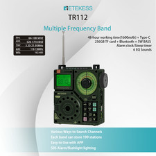 TR112 Short wave Radio With Bluetooth AM FM SW WB AIR VHF Weather Radio camping