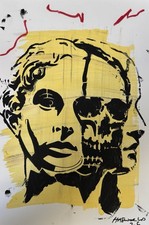 Original Pop Street Art ? Skull Portrait ? Abstract Contemporary ? HASWORLD