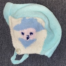 Antique Handmade Baby Hat Bonnet Knitted