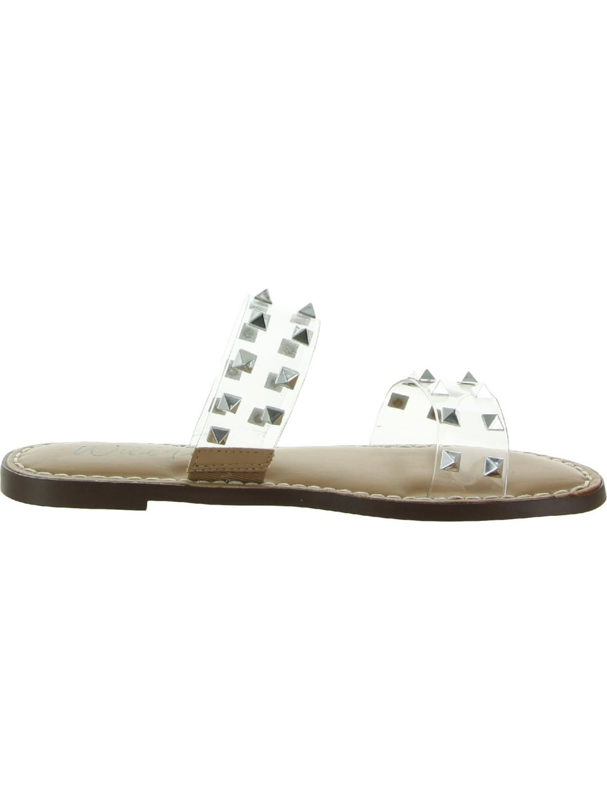 WILD PAIR Womens Beige Double Band Ginniev Round Toe Slip On Slide Sandals 9 M 3290₽