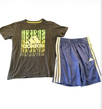 Adidas Youth Outfit Set. Shirt And Shorts Boys Large 14/16 Athletic Activewear
