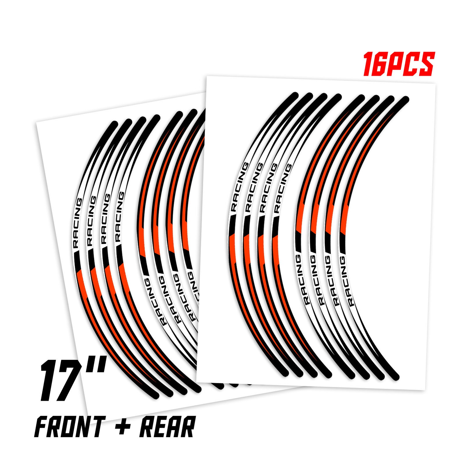 R03B For Kawasaki ZX6R Ninja ZX636 1995-2021 Orange Removable Rim Sticker 20 19