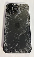 Apple iPhone 14 Pro Max Black Housing Chassis Back Cover Rear Glas Cracked A2651