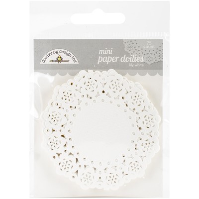 3 Pack Doodlebug Mini Doilies 3'' 75/Pkg-Lily White DDM-4605