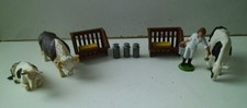Vintage  Britains Farm Lady, cattle churns, bales & mangers collection (1970's)