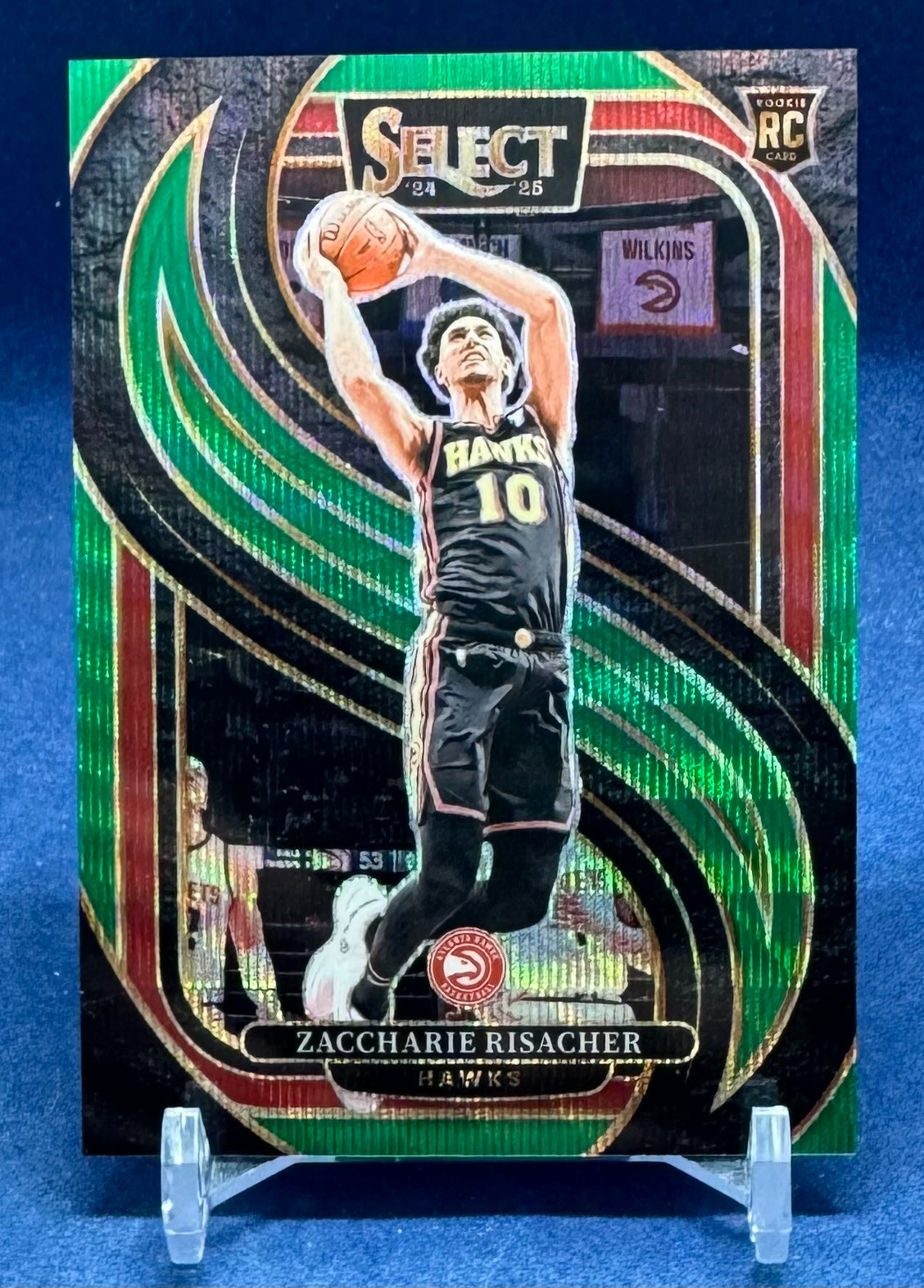 2024-25 Select Zaccharie Risacher Premier RC Green Wave Prizm #39/50 Hawks
