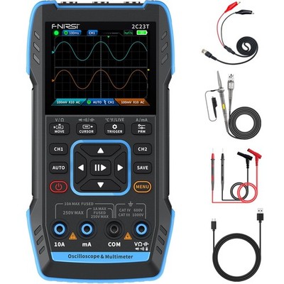2C23T 3 in 1 Handheld Oscilloscope Multimeter DDS Generator,2 Channels,10MHz..