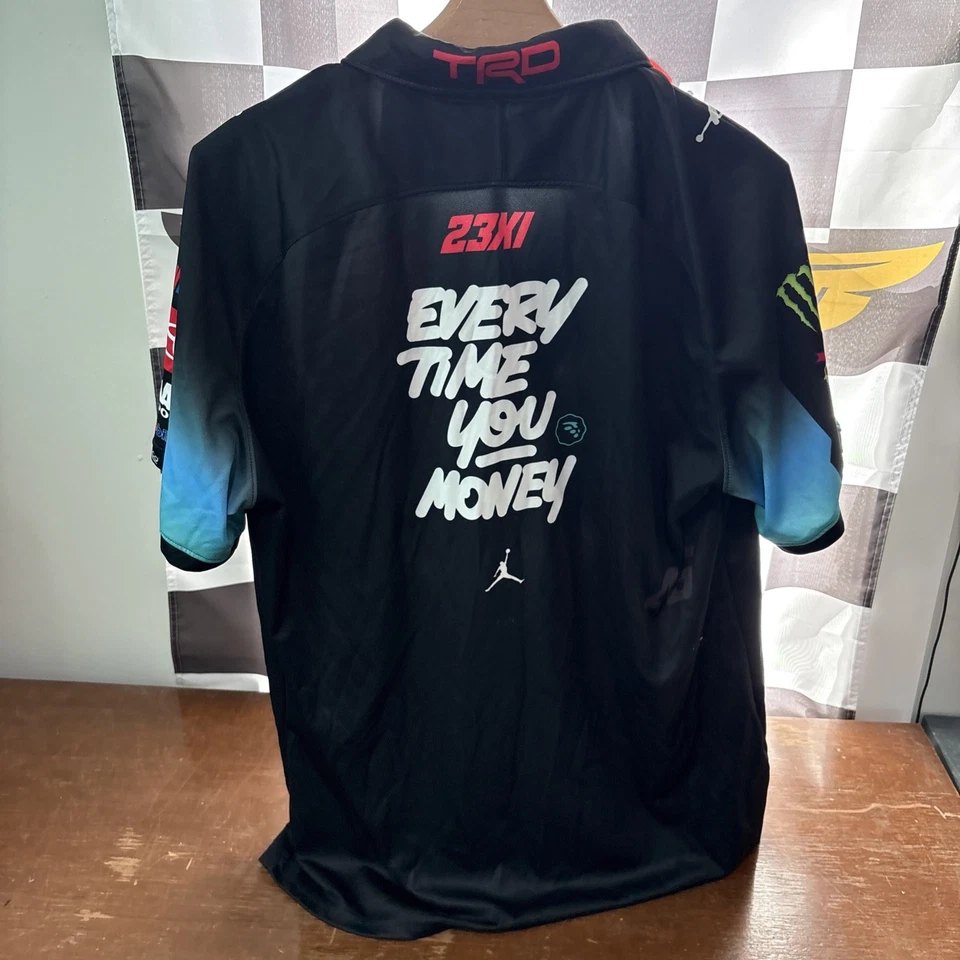 2023 Tyler Reddick 45 Moneylion Crew Shirt 23XI Racing Michael Jordan Money Lion - Image 2 of 4