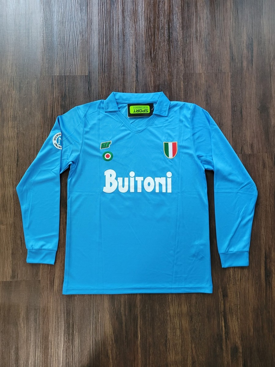Diego Maradona Napoli New Men's Retro Long Sleeve Vintage Soccer