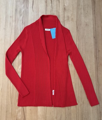 Neu Esprit Damen Offene Long Strickjacke Cardigian  Gr. XL Rot