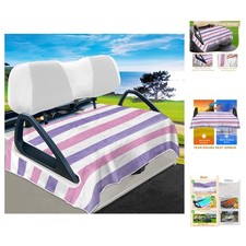 Soft Microfiber Golf Cart Seat Covers for 2-4 Passengers - Taro Purple Stripe