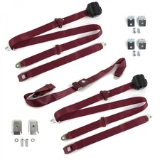 Ford Thunderbird 1980 - 1982 Standard 3pt BURG Bench Seat Kit w/Brackets 3 Belts