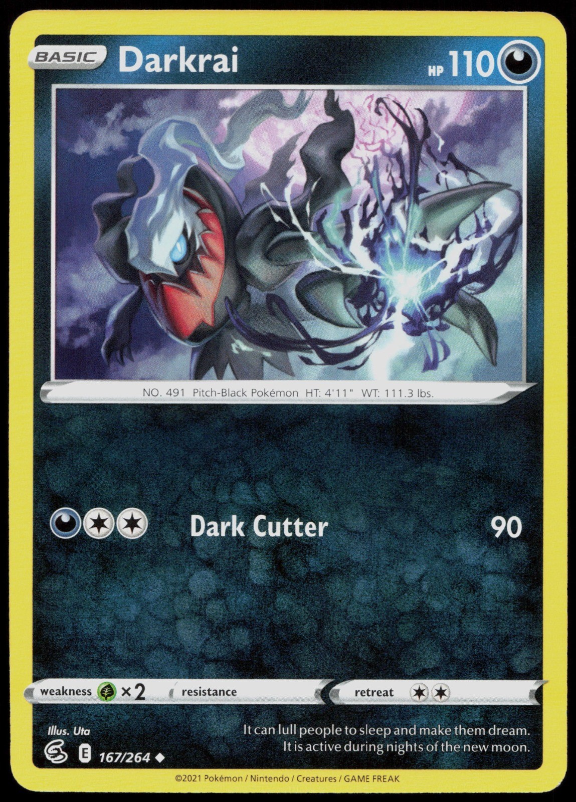 Darkrai 167/264 SWSH08: Fusion Strike Non-Holo Pokemon TCG