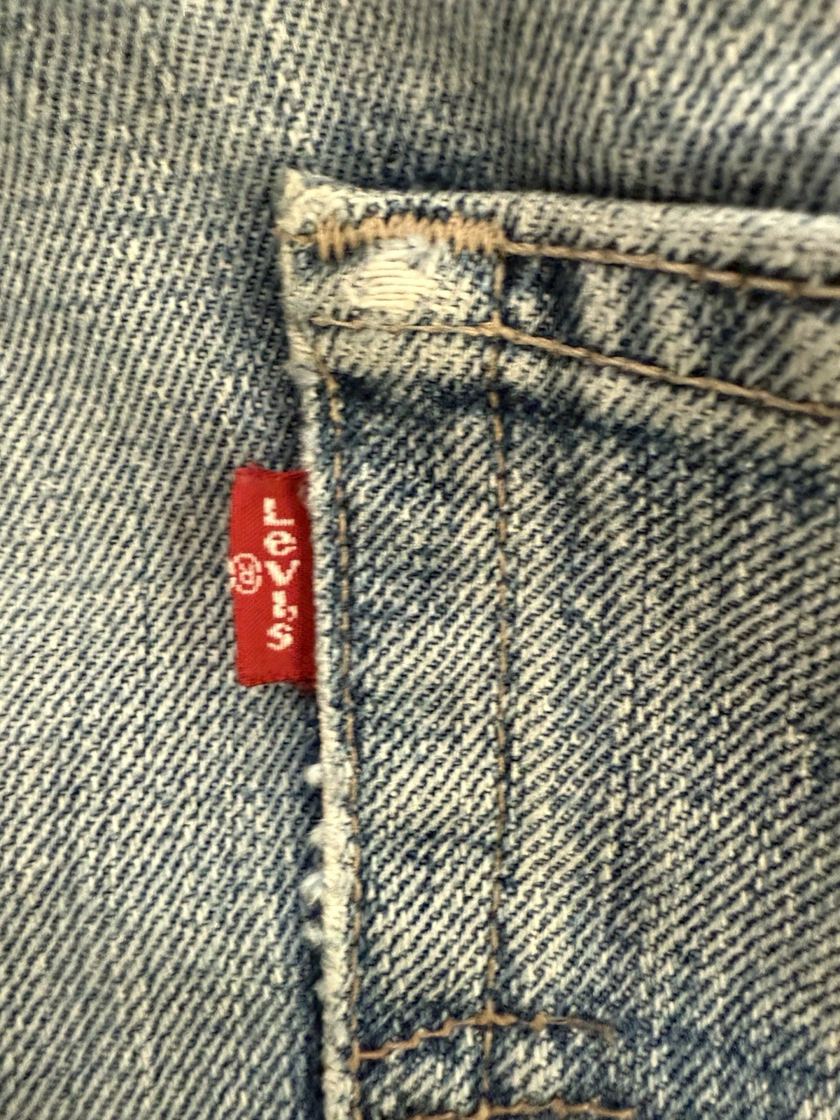 Levis 501 Custom Plaid Patchwork Denim Jeans 33x3… - image 10