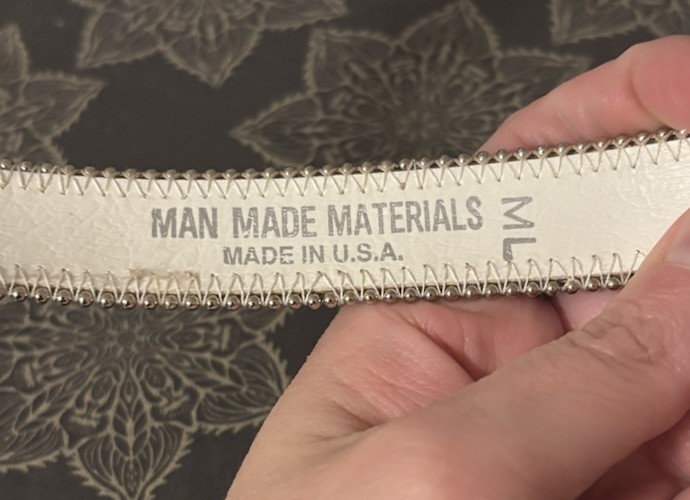 Vintage Patchwork Print Sparkle Medium Large Belt - image 5