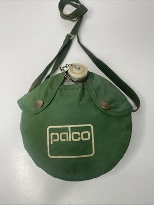 VTG 1950 s Palco  Canteen With Green Vinyl Case+Shoulder Straps VGC..B87