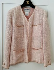 CHANEL 99P PINK FAUX PEARLS EMBELLISHED JACKET BLAZER FR40 US8