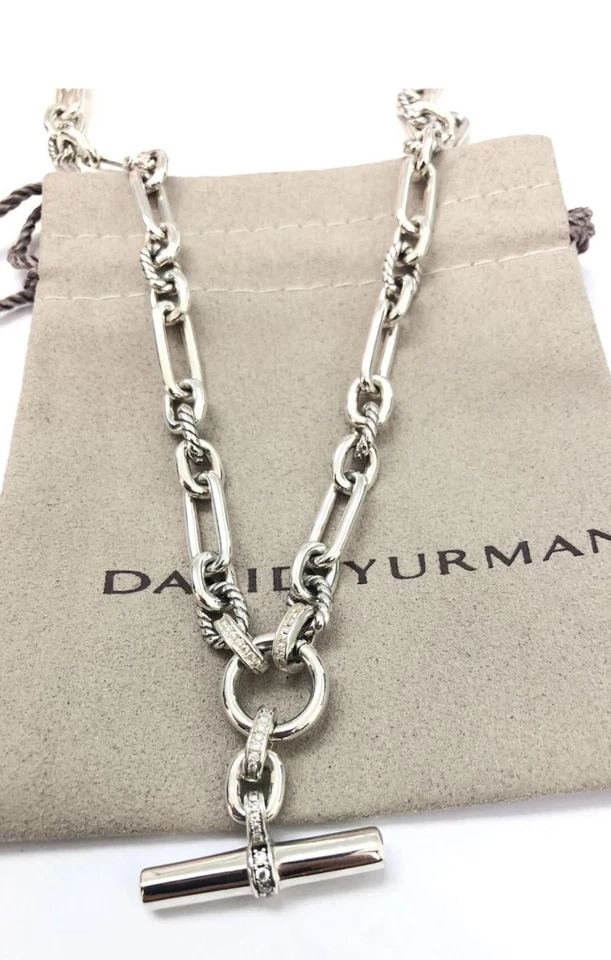 Collar y pavé de cadena Lexington de plata de ley 925 David/Yurman de 18 pulgadas Foto 2 de 4