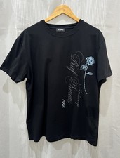 Raf Simons Black Tee Shirt w/ Rose Logo Print...